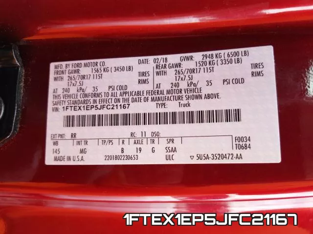 1FTEX1EP5JFC21167 фото 2