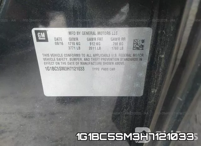 1G1BC5SM3H7121033 фото 10