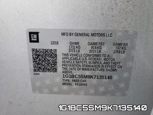 1G1BC5SM9K7135140 фото 2