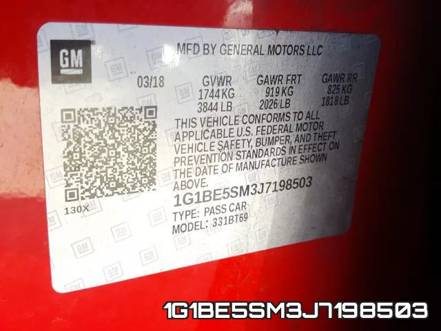 1G1BE5SM3J7198503 фото 2