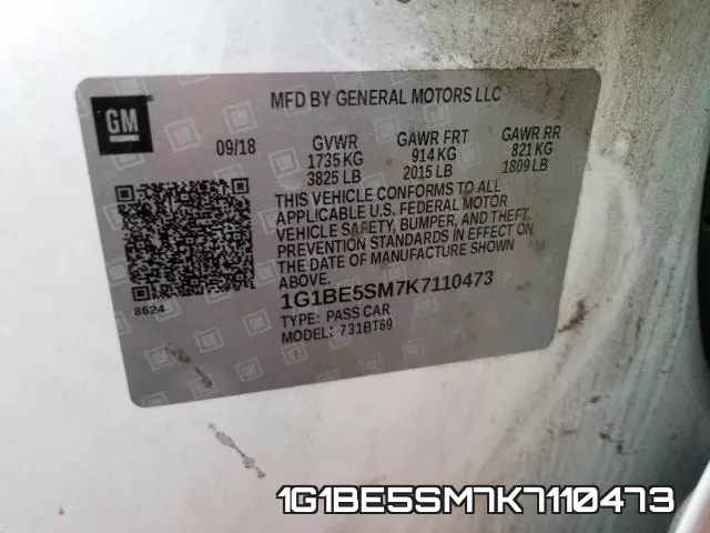 1G1BE5SM7K7110473 фото 2