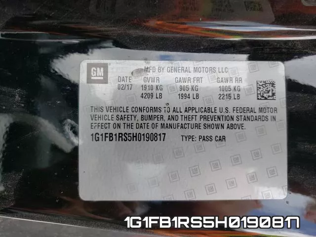 1G1FB1RS5H0190817 фото 2