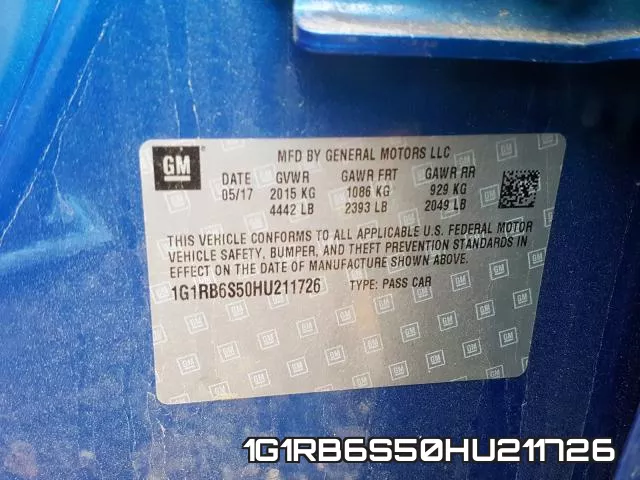 1G1RB6S50HU211726 фото 2