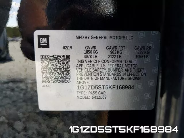 1G1ZD5ST5KF168984 фото 2