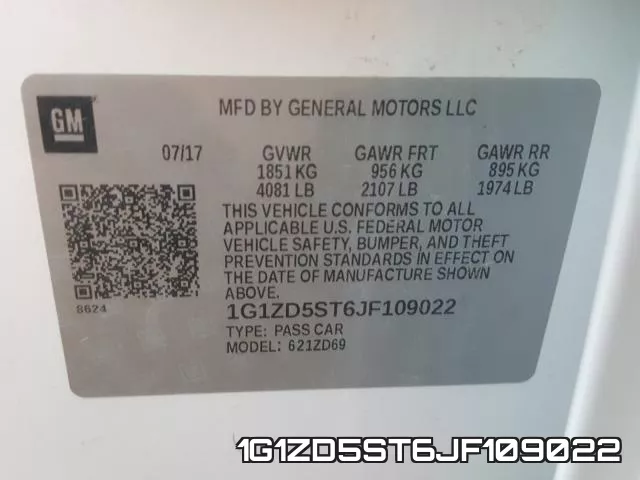1G1ZD5ST6JF109022 фото 2