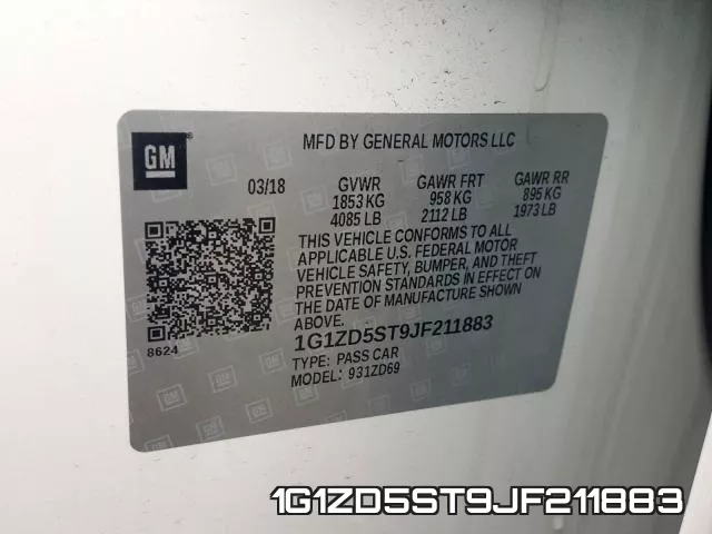 1G1ZD5ST9JF211883 фото 2