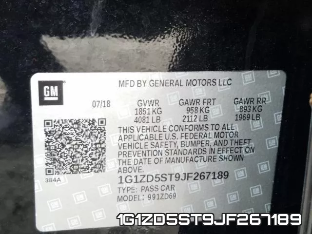 1G1ZD5ST9JF267189 фото 2