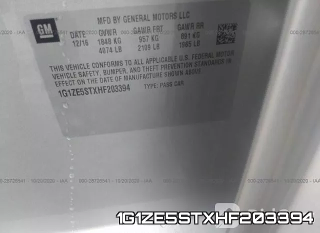 1G1ZE5STXHF203394 фото 10