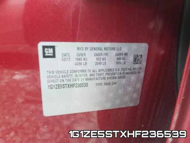 1G1ZE5STXHF236539 фото 2