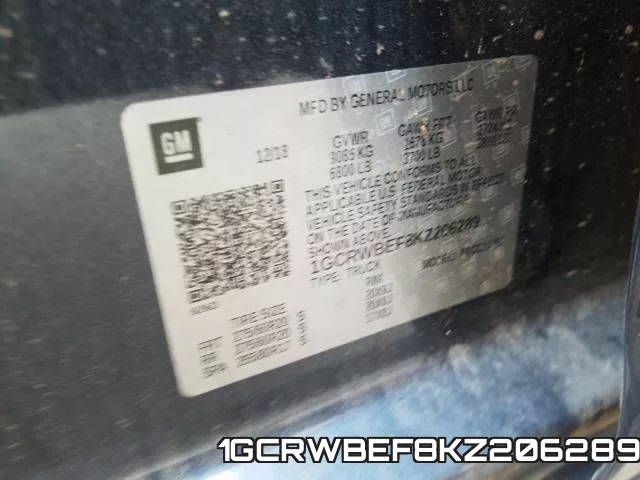 1GCRWBEF8KZ206289 фото 2