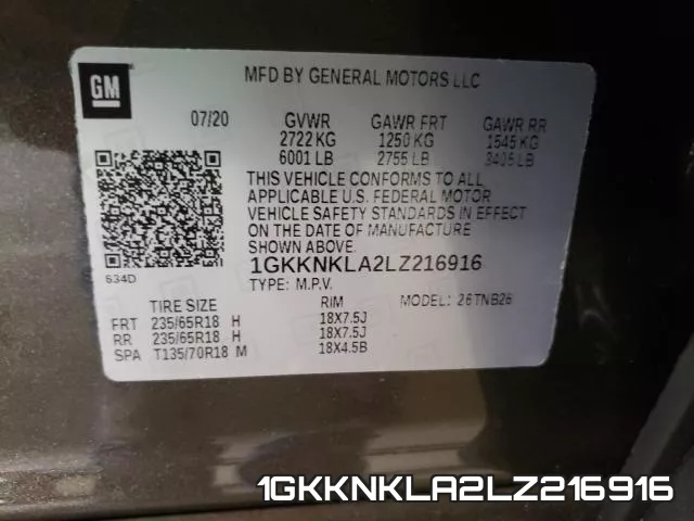1GKKNKLA2LZ216916 фото 2