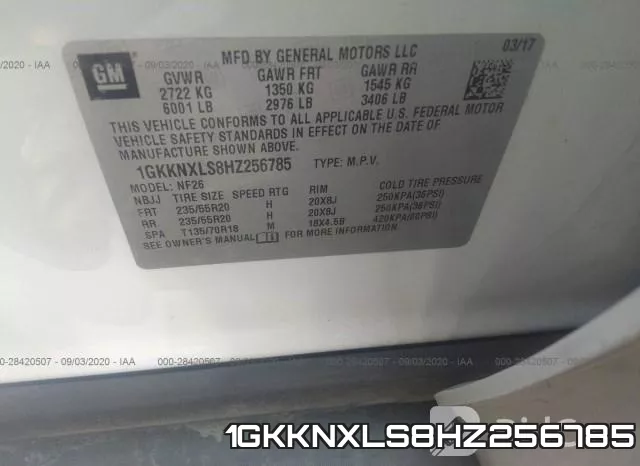 1GKKNXLS8HZ256785 фото 9