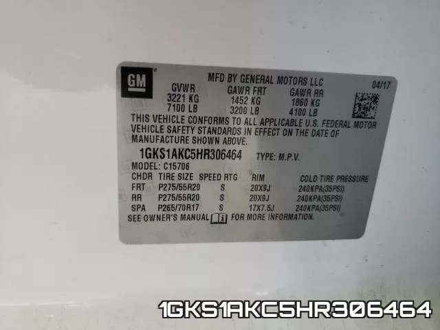 1GKS1AKC5HR306464 фото 2