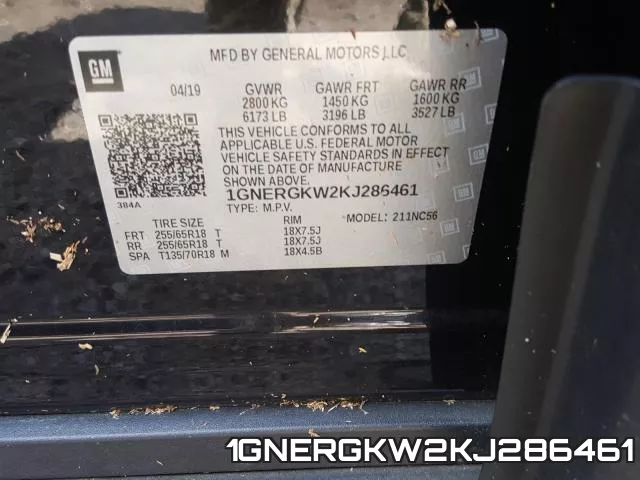 1GNERGKW2KJ286461 фото 2