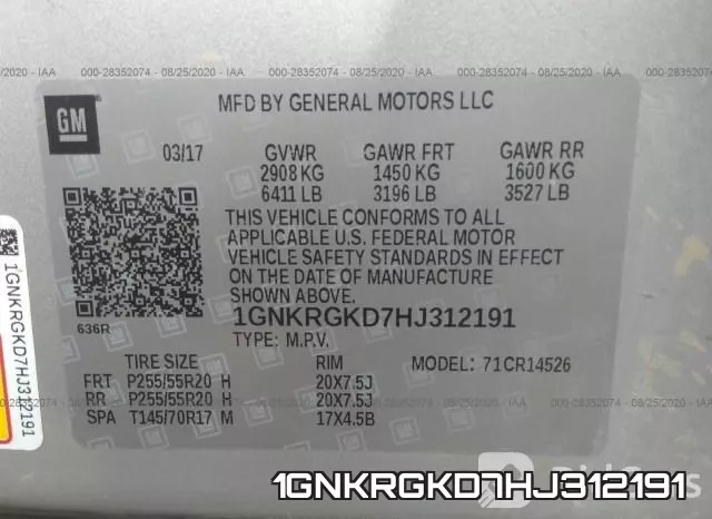 1GNKRGKD7HJ312191 фото 10