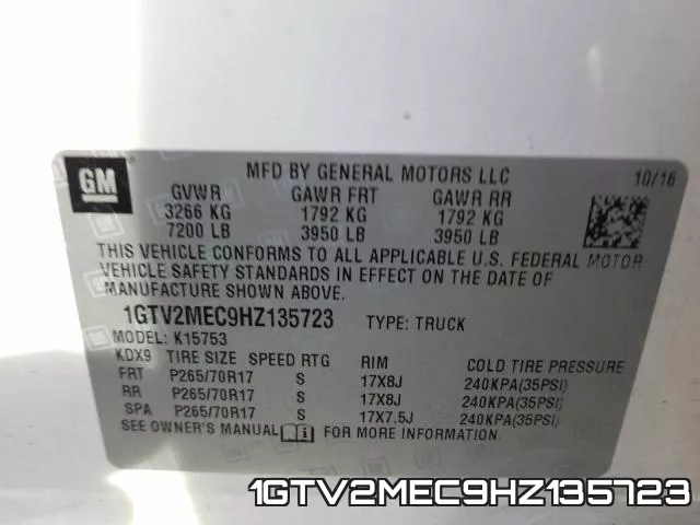 1GTV2MEC9HZ135723 фото 2