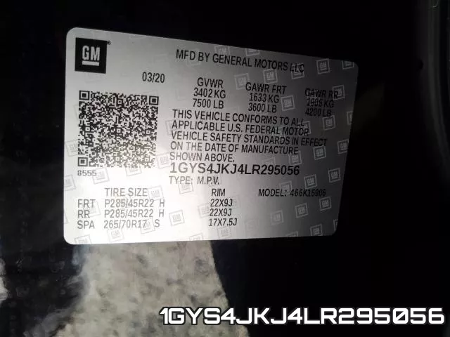 1GYS4JKJ4LR295056 фото 2
