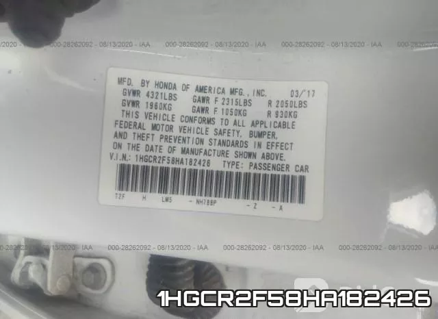 1HGCR2F58HA182426 фото 10