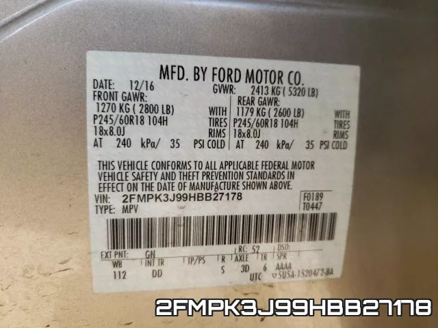 2FMPK3J99HBB27178 фото 2