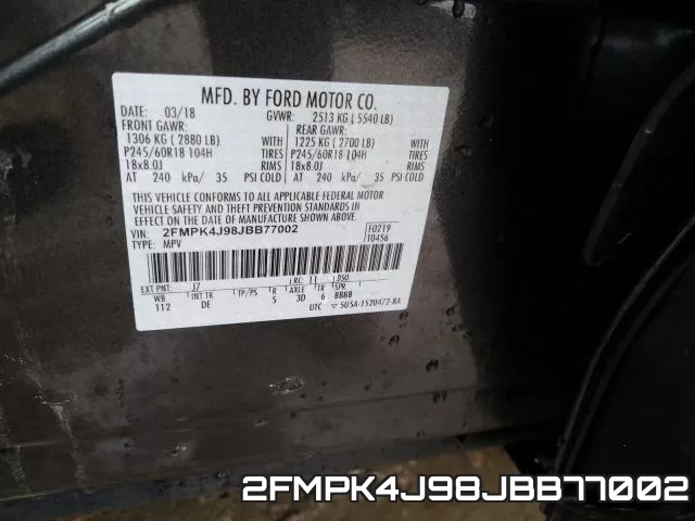 2FMPK4J98JBB77002 фото 2