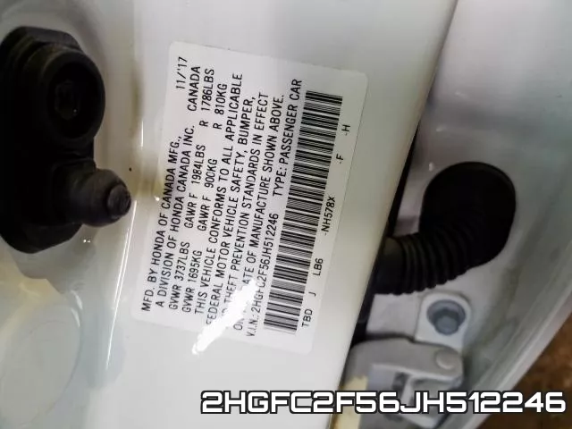 2HGFC2F56JH512246 фото 2