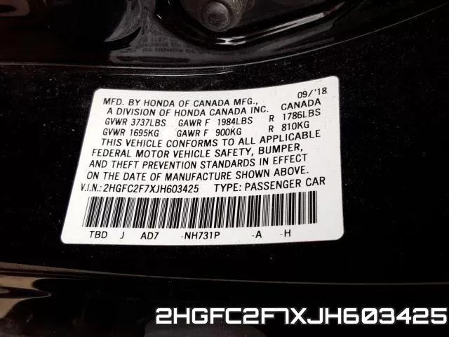 2HGFC2F7XJH603425 фото 2