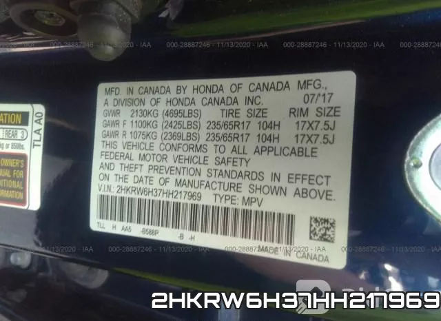 2HKRW6H37HH217969 фото 10
