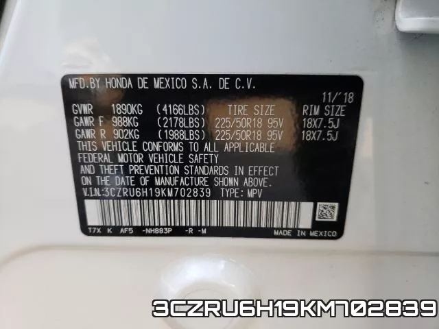 3CZRU6H19KM702839 фото 2