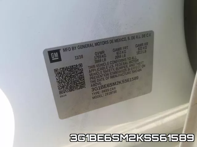 3G1BE6SM2KS561589 фото 2