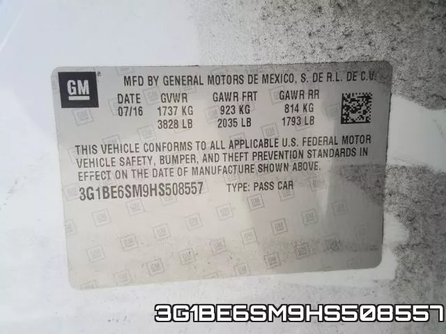 3G1BE6SM9HS508557 фото 2
