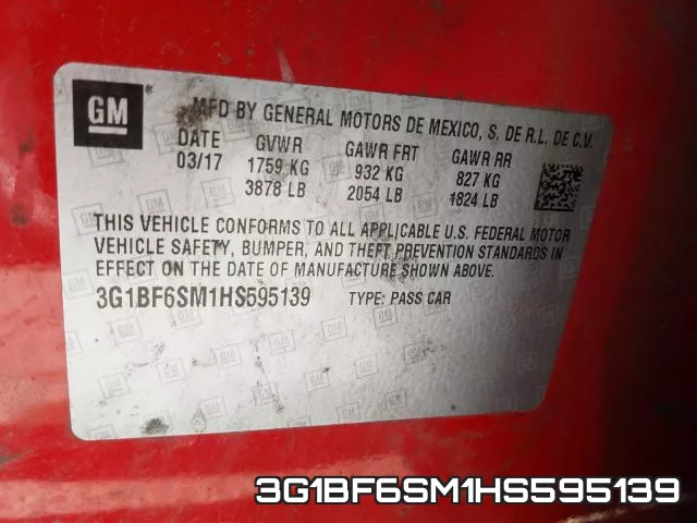 3G1BF6SM1HS595139 фото 2