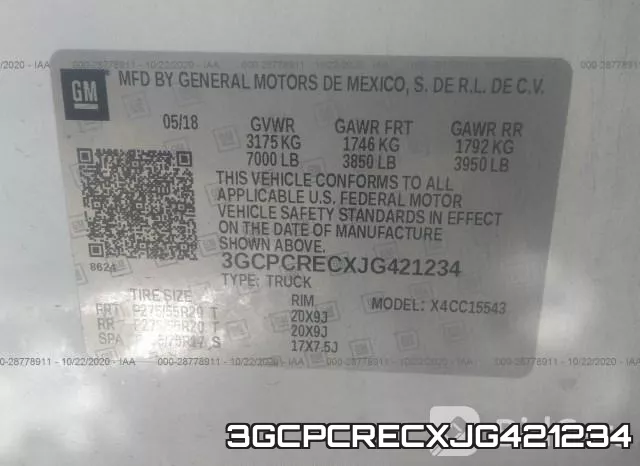3GCPCRECXJG421234 фото 10