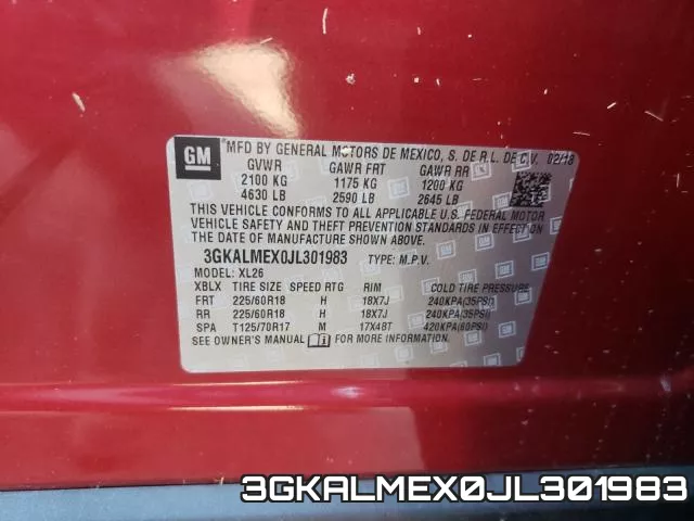 3GKALMEX0JL301983 фото 2