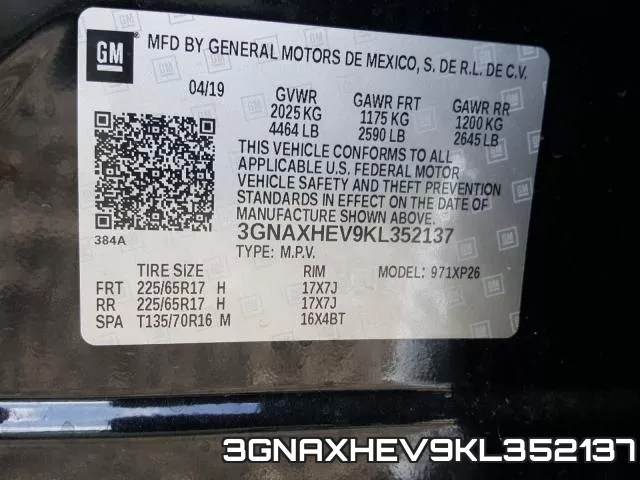 3GNAXHEV9KL352137 фото 2