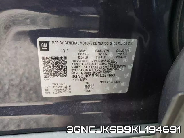3GNCJKSB9KL194691 фото 2