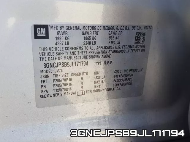 3GNCJPSB9JL171794 фото 2