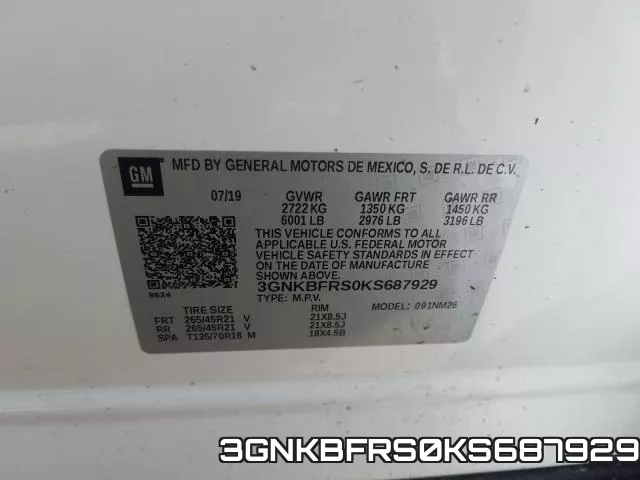 3GNKBFRS0KS687929 фото 2