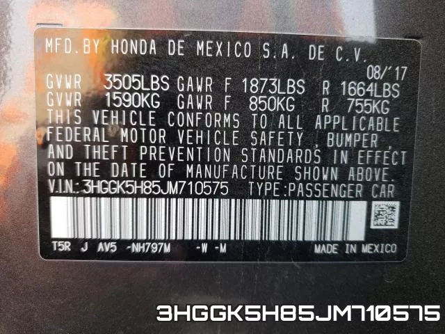 3HGGK5H85JM710575 фото 2