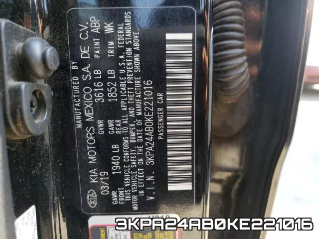 3KPA24AB0KE221016 фото 2