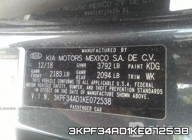3KPF34AD1KE072538 фото 10