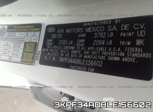 3KPF34AD8LE156602 фото 10