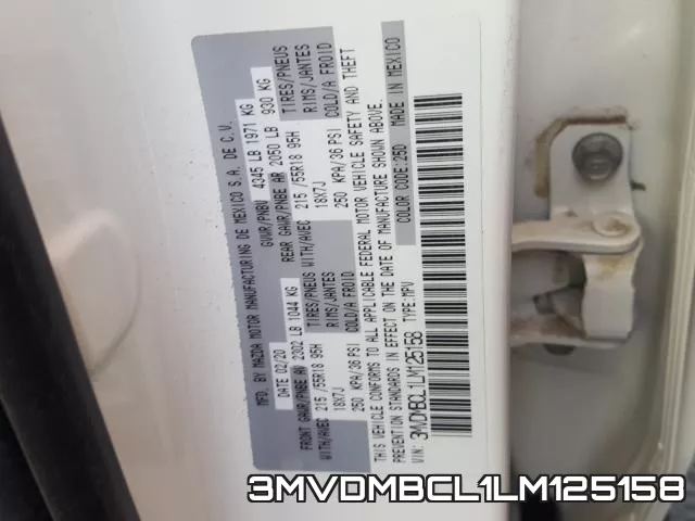 3MVDMBCL1LM125158 фото 2