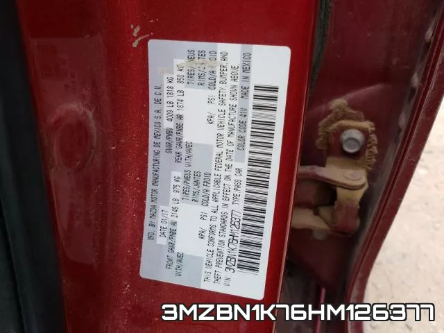 3MZBN1K76HM126377 фото 2