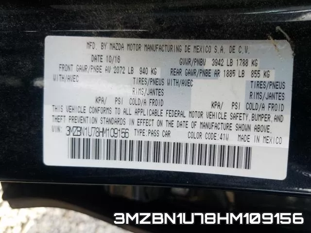 3MZBN1U78HM109156 фото 2