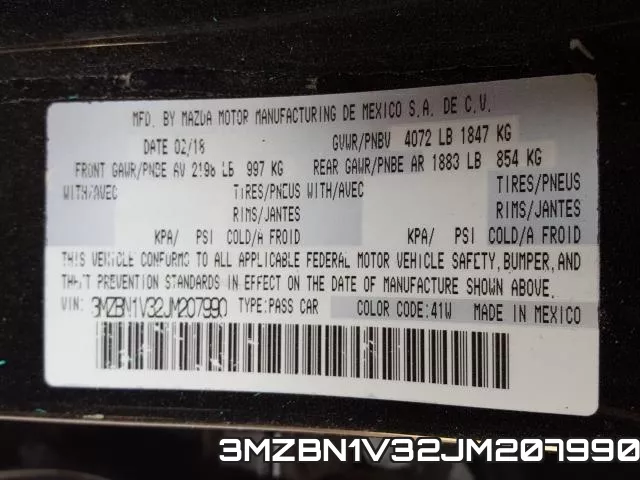 3MZBN1V32JM207990 фото 2