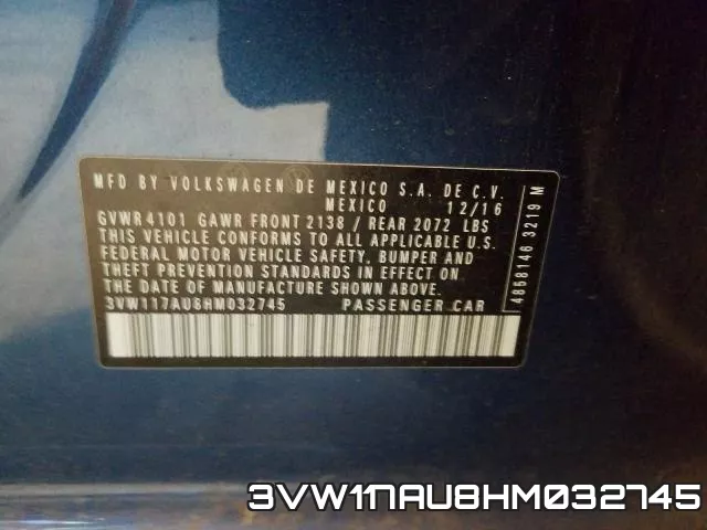 3VW117AU8HM032745 фото 2