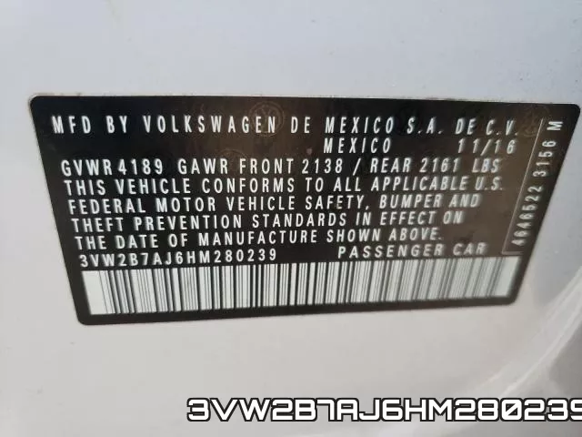 3VW2B7AJ6HM280239 фото 2