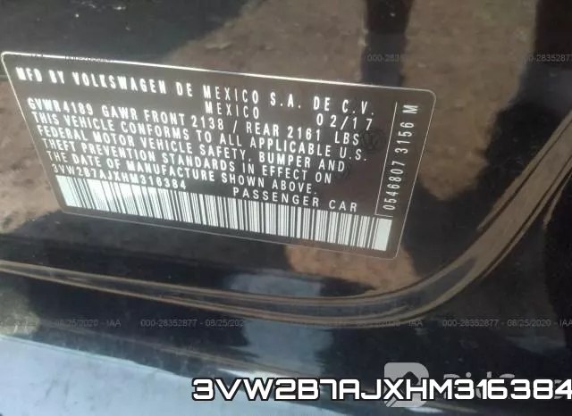 3VW2B7AJXHM316384 фото 10