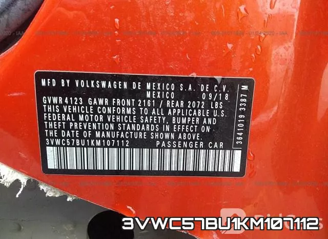3VWC57BU1KM107112 фото 10