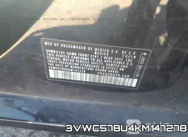 3VWC57BU4KM147278 фото 9